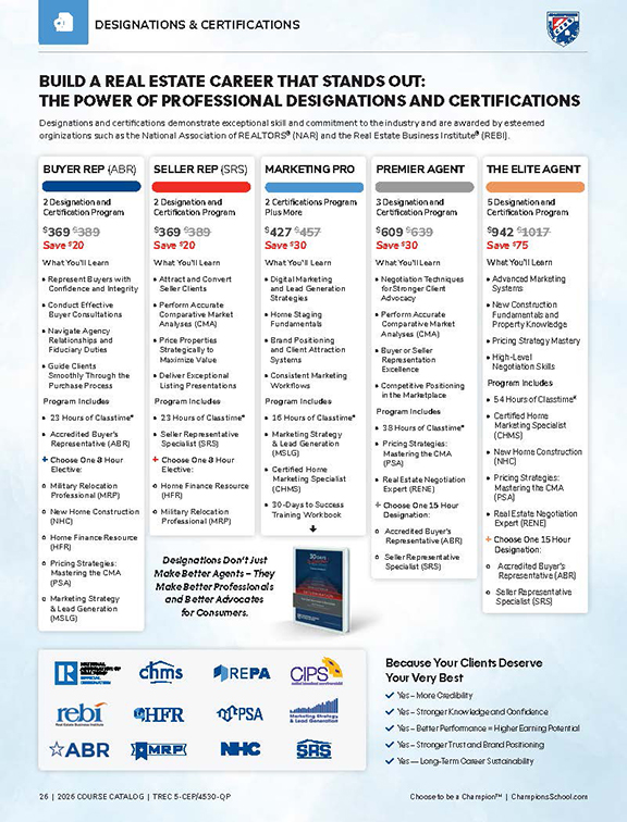 Preview - Catalog Designations Section