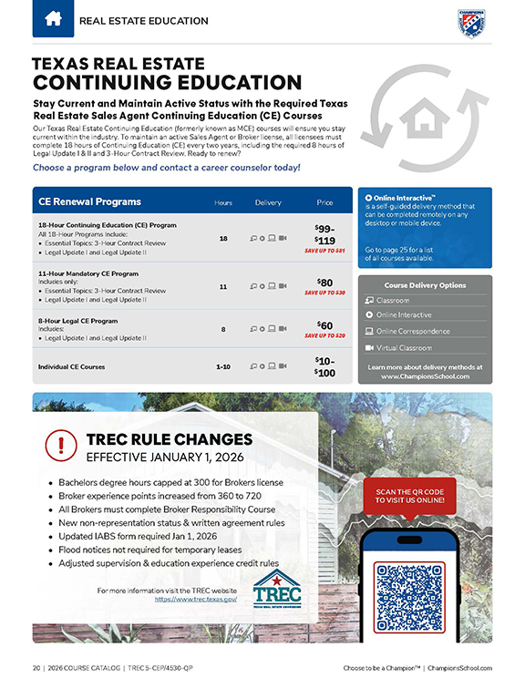 Preview - Catalog Real Estate Continuing Education Section