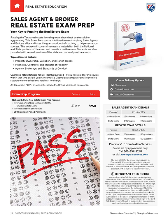 Preview - Catalog Real Estate Exam Prep Section